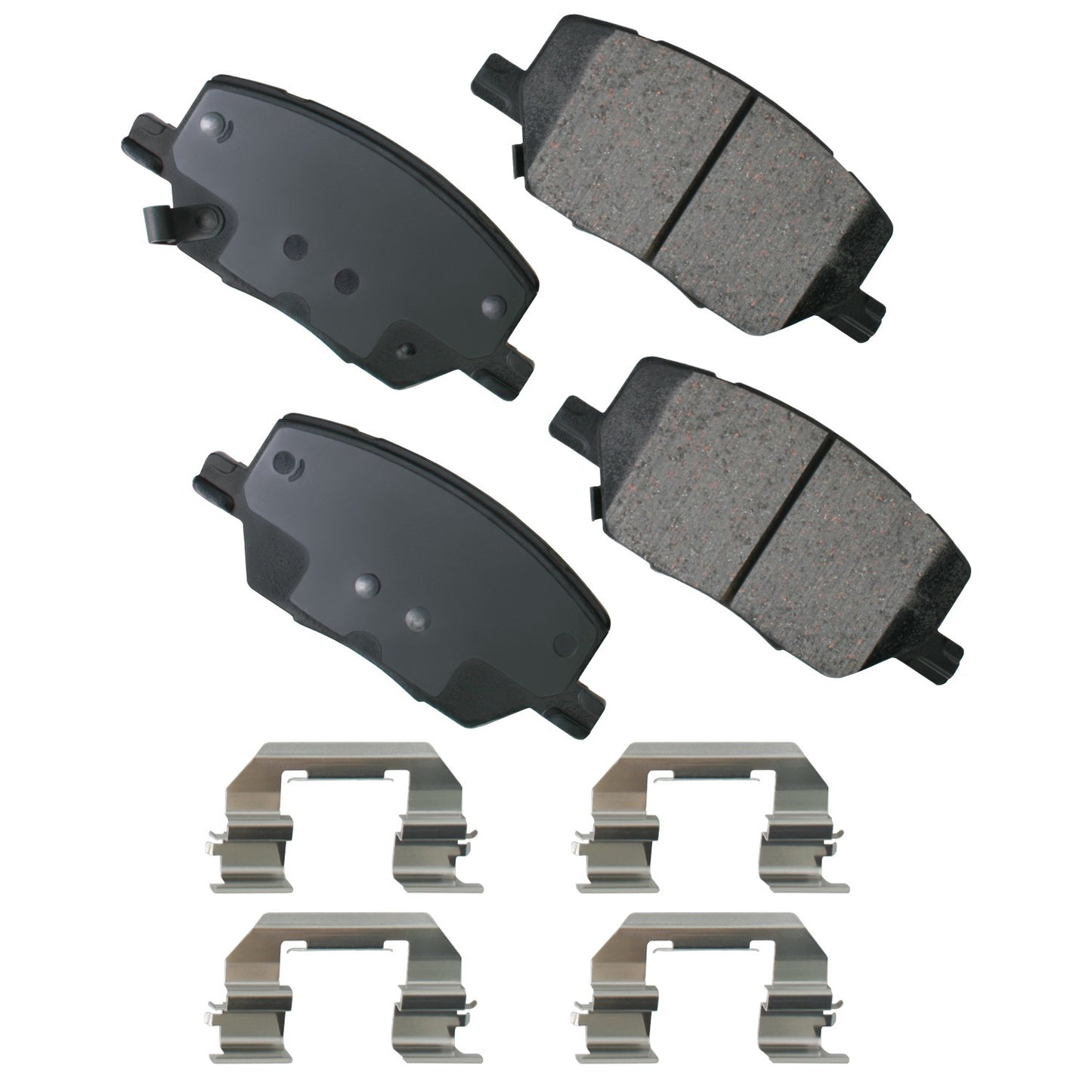Akebono Brake Corporation Brake Pads - ProAct Ultra-Premium - Front - Hardware Included - Fiat 500 2016-23 / Jeep