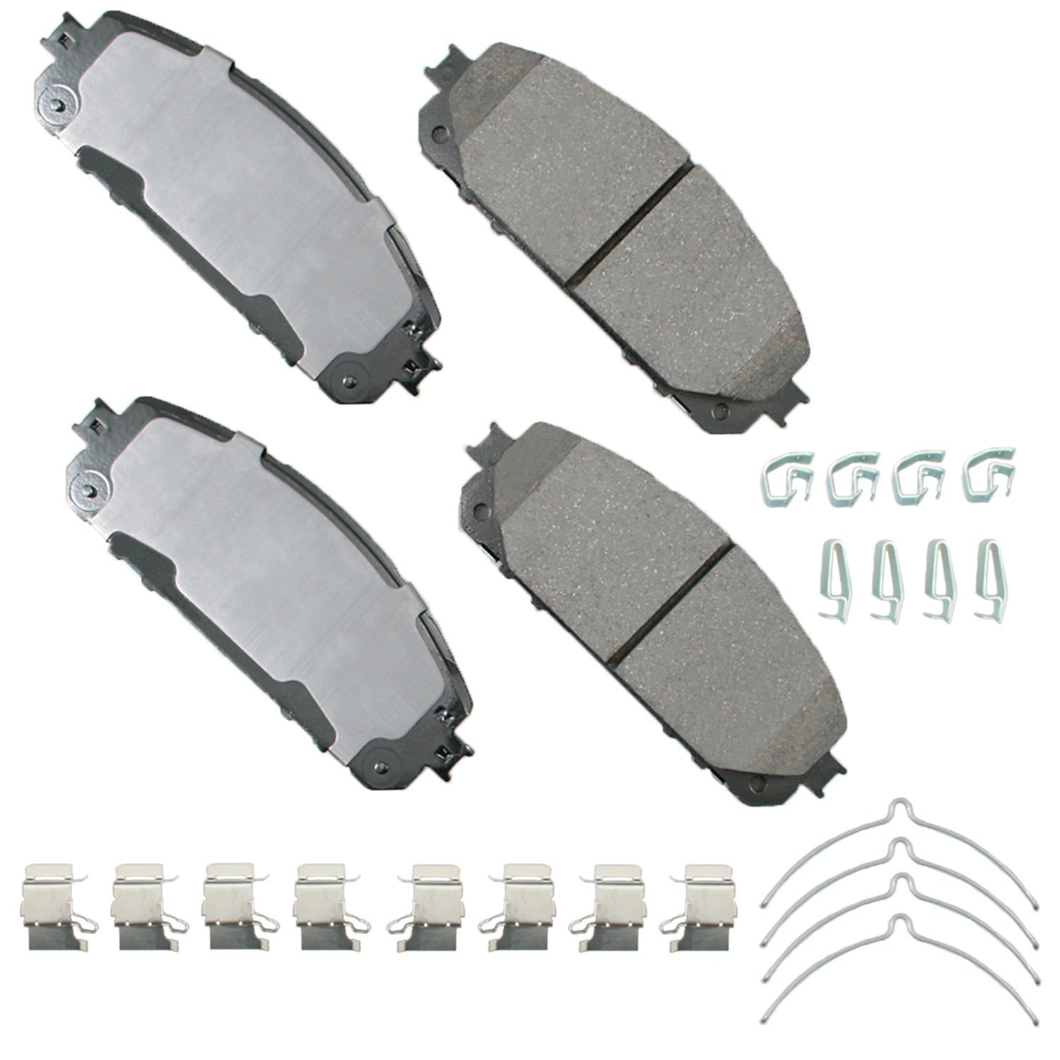 Akebono Brake Corporation Brake Pads - ProAct Ultra-Premium - Front - Hardware Included - Jeep Cherokee 2014-23 - Set