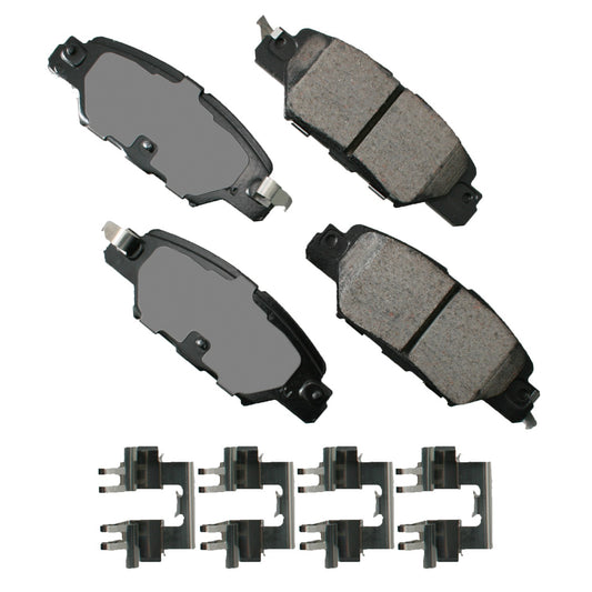 Akebono Brake Corporation Brake Pads - ProAct Ultra-Premium - Rear - Hardware Included - Mazda CX-5 2016-18 - Set of 4