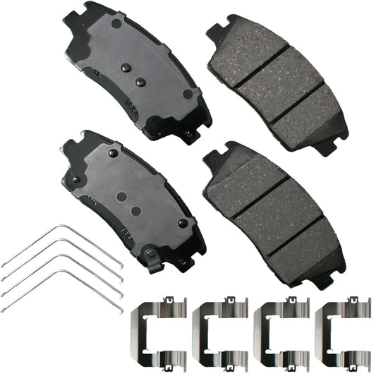 Akebono Brake Corporation Brake Pads - ProAct Ultra-Premium - Front - Hardware Included - Hyundai Elantra / Tucson