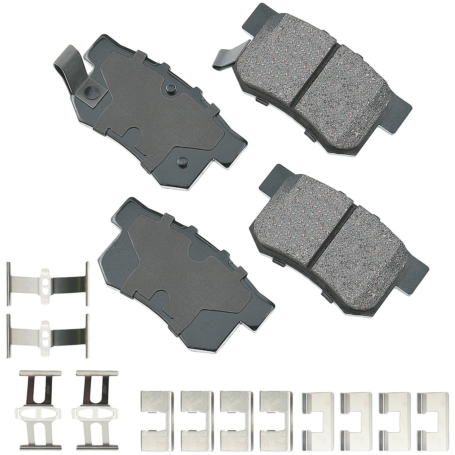 Akebono Brake Corporation Brake Pads - ProAct Ultra-Premium - Rear - 14.6 mm Thick - Acura 1987-2015 - Set of 4