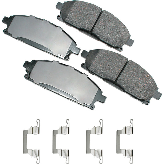 Akebono Brake Corporation Brake Pads - ProAct Ultra-Premium - Front - 15.4 mm Thick - Acura MDX 2003-06 / Nissan Quest