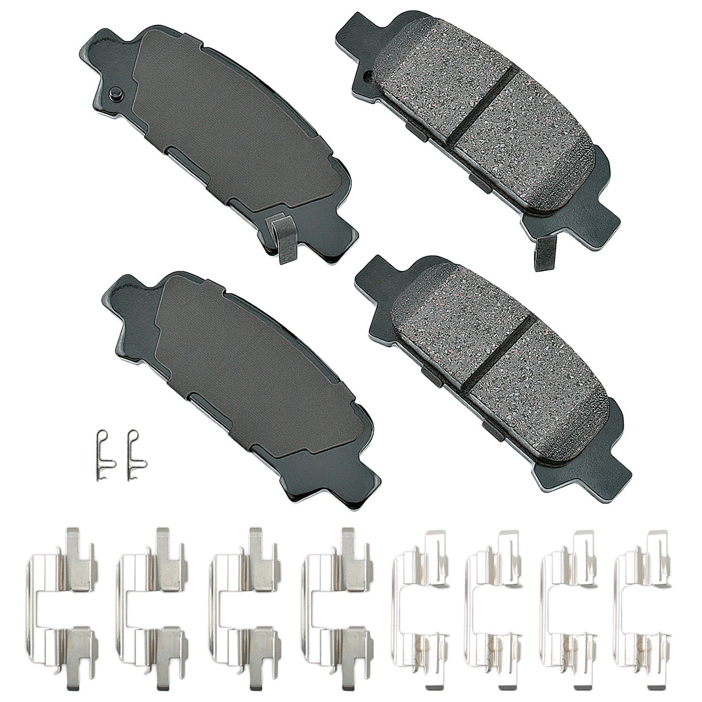 Akebono Brake Corporation Brake Pads - ProAct Ultra-Premium - Rear - 13.8 mm Thick - Subaru 1998-2009 - Set of 4