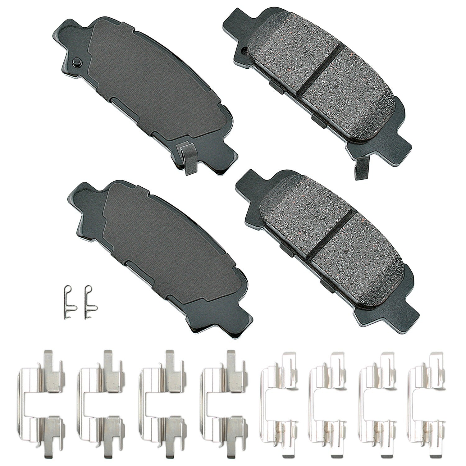 Akebono Brake Corporation Brake Pads - ProAct Ultra-Premium - Rear - 13.8 mm Thick - Subaru 1998-2009 - Set of 4