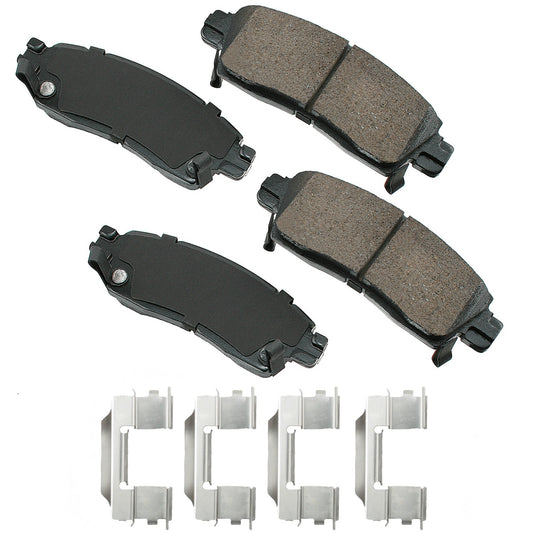 Akebono Brake Corporation Brake Pads - ProAct Ultra-Premium - Rear - 17.4 mm Thick - Cadillac / Chevrolet / Buick /