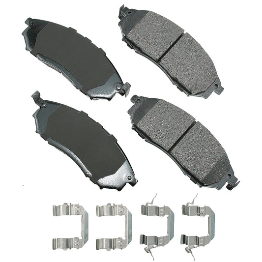 Akebono Brake Corporation Brake Pads - ProAct Ultra-Premium - Front - 15.9 mm Thick - Infiniti 2002-16 - Set of 4
