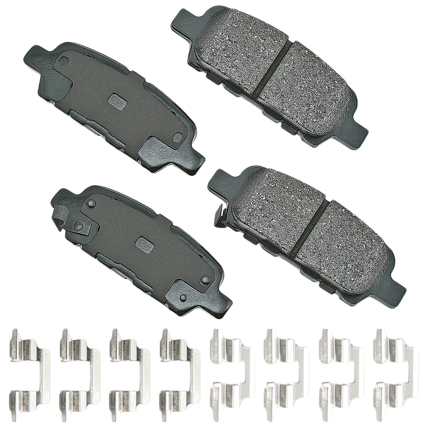 Akebono Brake Corporation Brake Pads - ProAct Ultra-Premium - Rear - 14.2 mm Thick - Infiniti 2003-24 - Set of 4