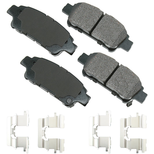 Akebono Brake Corporation Brake Pads - ProAct Ultra-Premium - Rear - 16.6 mm Thick - Toyota 2004-10 - Set of 4