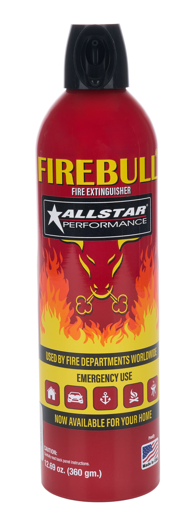Allstar Performance Fire Extinguisher - Wet Chemical - Class AB - 1:B Rated - 12.69 oz - Steel - Red - Each