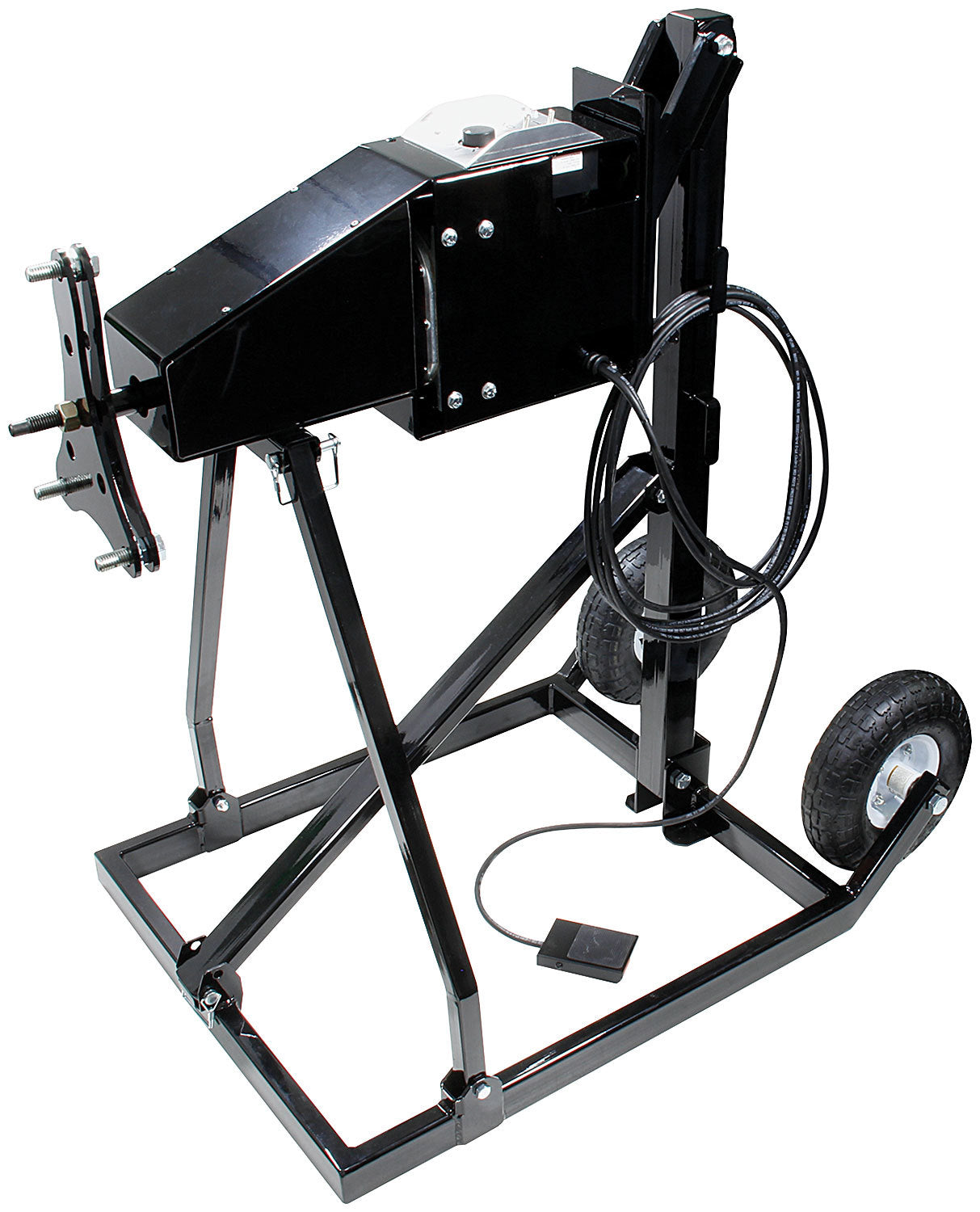 Allstar Performance Tire Prep Stand - Electric - 110V - High Torque - Cart / Foot Pedal / Motor / Wheels - 5 x 5 /