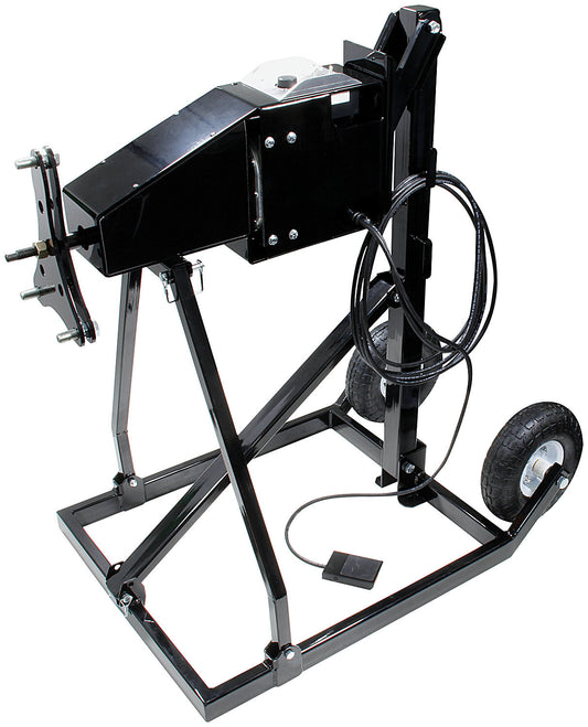 Allstar Performance Tire Prep Stand - Electric - 110V - High Torque - Cart / Foot Pedal / Motor / Wheels - 5 x 5 /