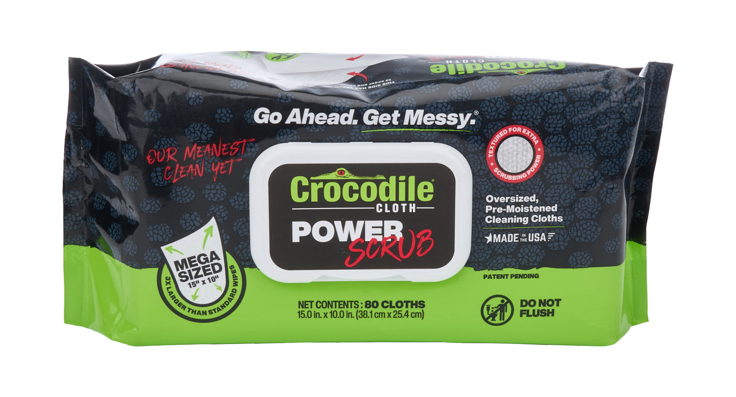 Allstar Performance Cleaning Wipes - Crocodile Cloth Power Scrub - 15 x 10 in - Premoistened - Resealable - Set of 80