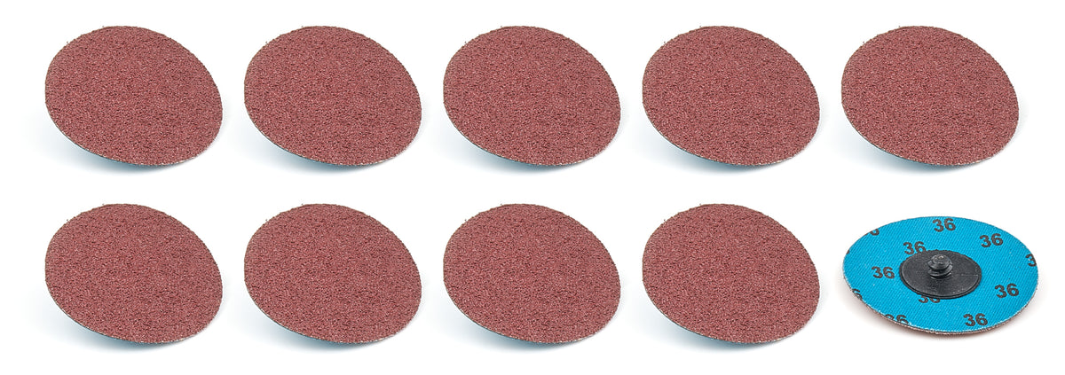 Allstar Performance Sanding Disc - Twist-Lock - 3 in OD - 25000 RPM - 36 Grit - Aluminum Oxide - Set of 10