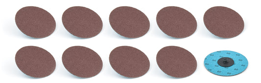 Allstar Performance Sanding Disc - Twist-Lock - 3 in OD - 25000 RPM - 60 Grit - Aluminum Oxide - Set of 10