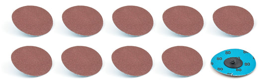 Allstar Performance Sanding Disc - Twist-Lock - 3 in OD - 25000 RPM - 80 Grit - Aluminum Oxide - Set of 10