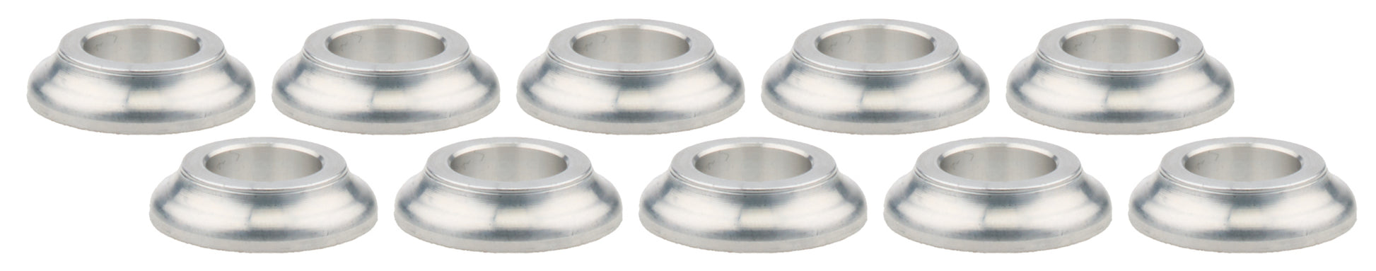 Allstar Performance Tapered Spacer - 1/2 in ID - 1/4 in Thick - Aluminum - Natural - Universal - Set of 10