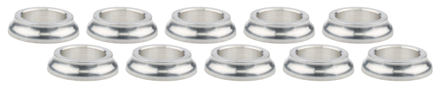Allstar Performance Tapered Spacer - 5/8 in ID - 1/4 in Thick - Aluminum - Natural - Universal - Set of 10
