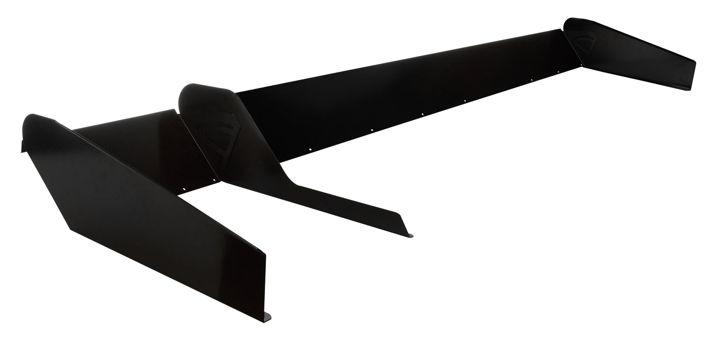 Allstar Performance Spoiler - 72 x 8 in - Adjustable - 2-Piece - Aluminum - Black Powder Coat - Dirt Late Model - Kit