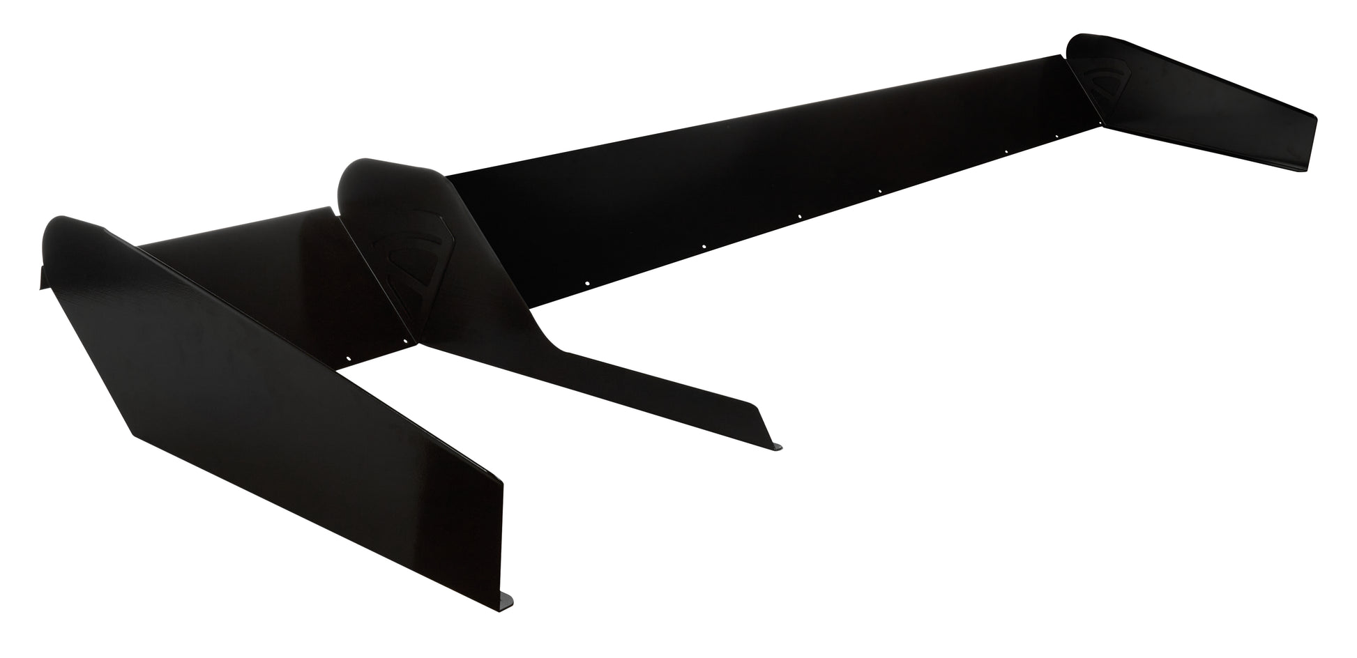 Allstar Performance Spoiler - 72 x 8 in - Adjustable - 2-Piece - Aluminum - Black Powder Coat - Dirt Late Model - Kit