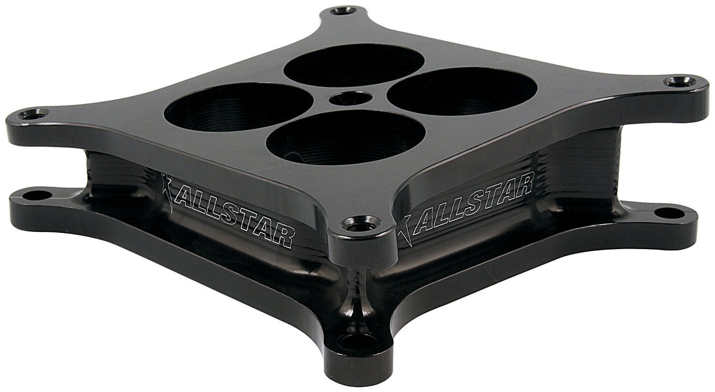 Allstar Performance Carburetor Spacer - Angled - 2 in Thick - 4 Hole - Square Bore - Aluminum - Black Anodized - Each