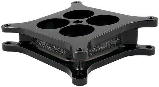 Allstar Performance Carburetor Spacer - Angled - 2 in Thick - 4 Hole - Square Bore - Aluminum - Black Anodized - Each