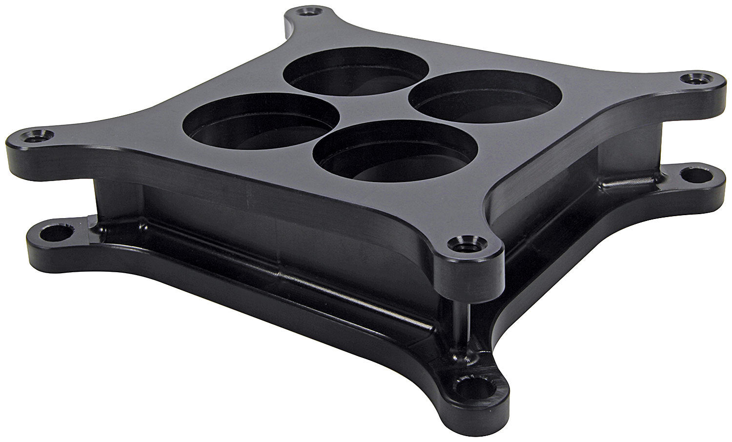 Allstar Performance Carburetor Spacer - Angled - 2 in Thick - 4 Hole - Square Bore - Aluminum - Black Anodized - Each