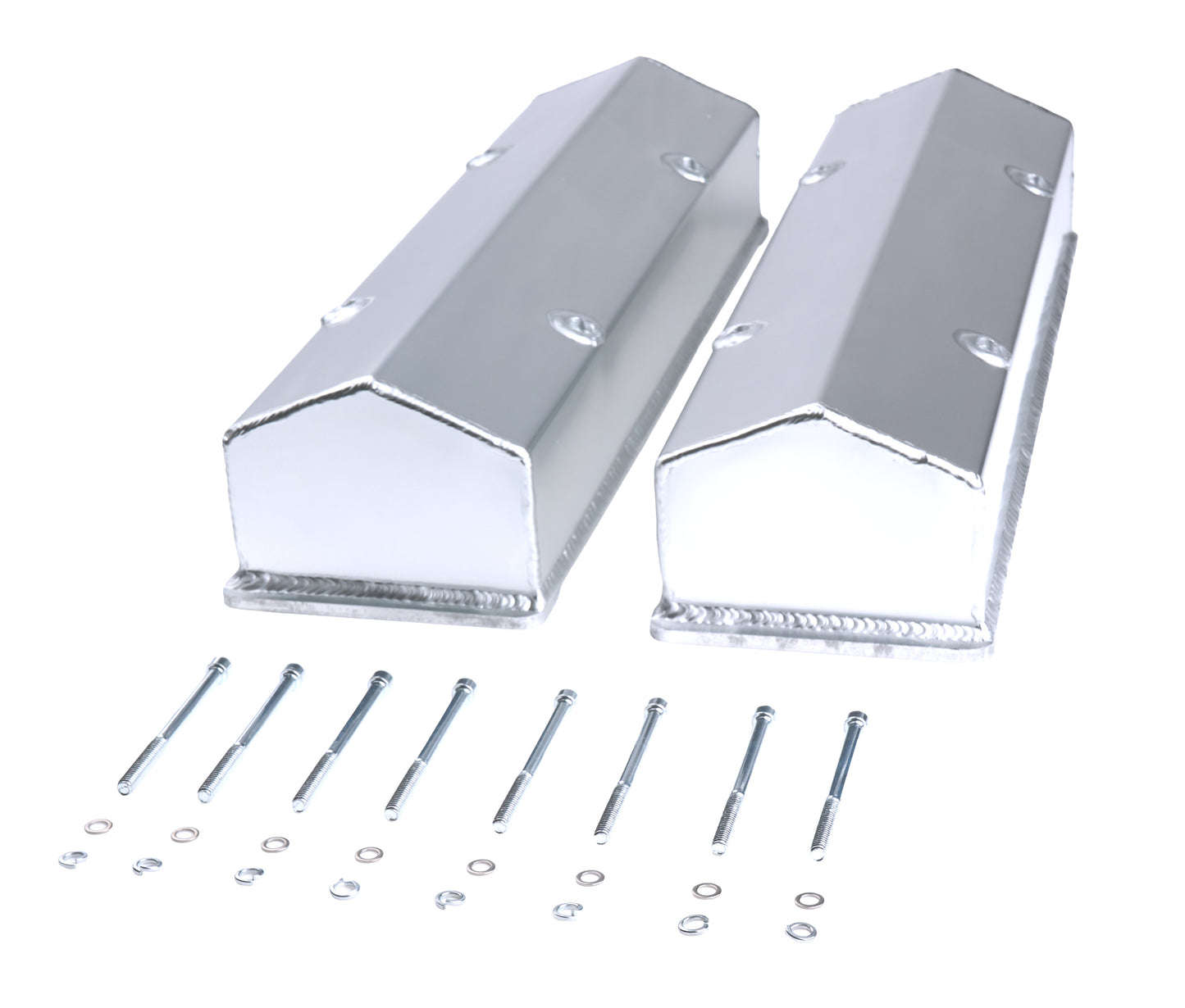 Allstar Performance Valve Cover - Tall - Fabricated Aluminum - Natural - Small Block Chevy - Pair