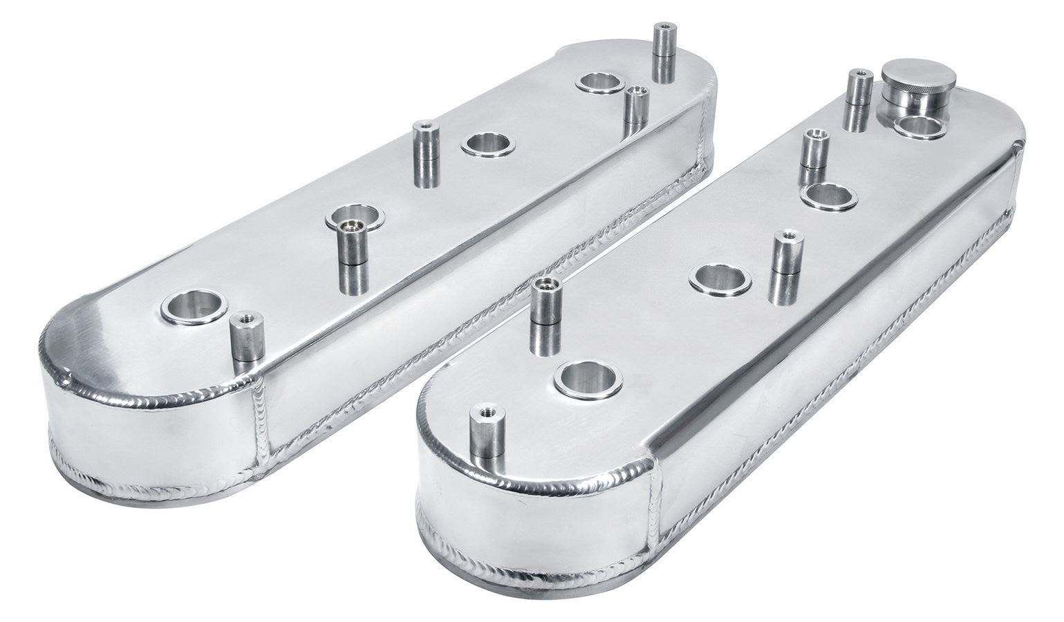 Allstar Performance Valve Cover - Tall - Coil Mounts - Fabricated Aluminum - Natural - GM LS-Series - Pair