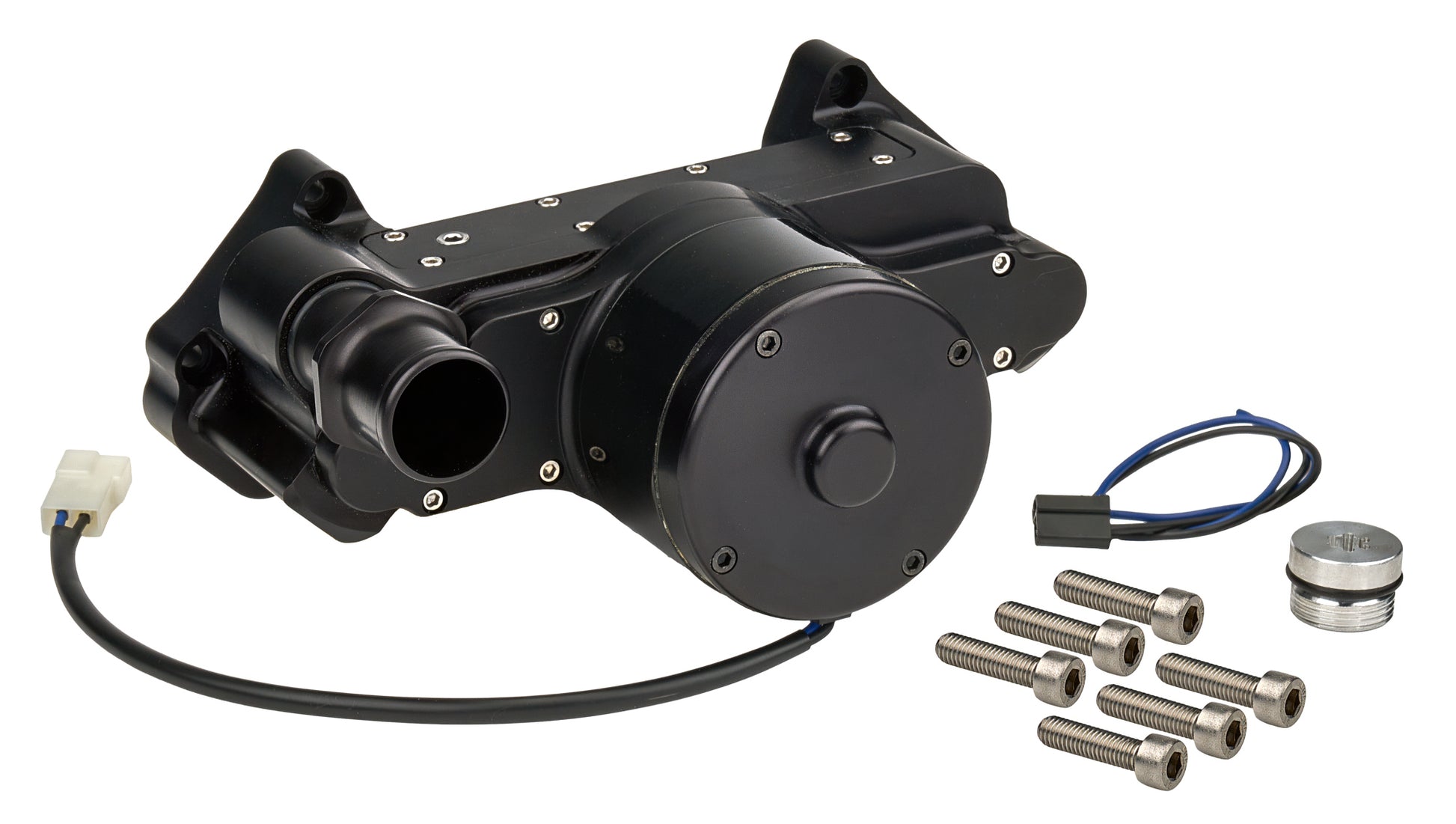 Allstar Performance Water Pump - Electric - Block mount - 1-1/4-12 in Hose Barb O-Ring Inlet - 1-1/4-12 in Hose Barb