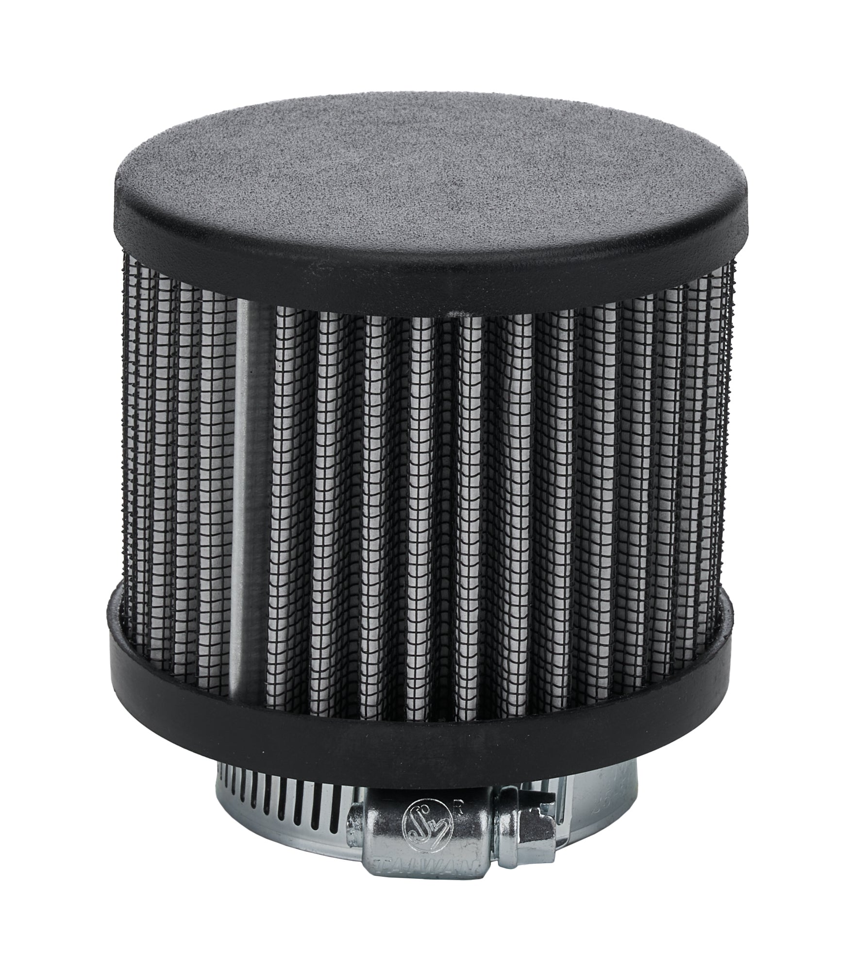 Allstar Performance Breather - Clamp-On - Round - 1-3/8 in OD Tube - Reusable - Steel - Black Powder Coat - Each