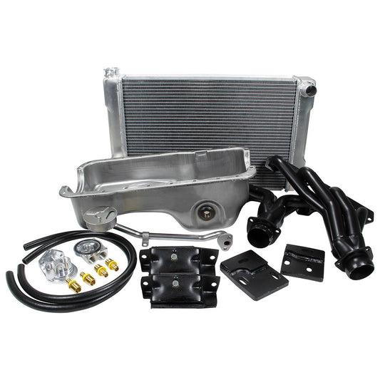 Allstar Performance Engine Conversion Kit - Filter Adapter / Headers / Mounts / Oil Pan / Radiator - Small Block Ford