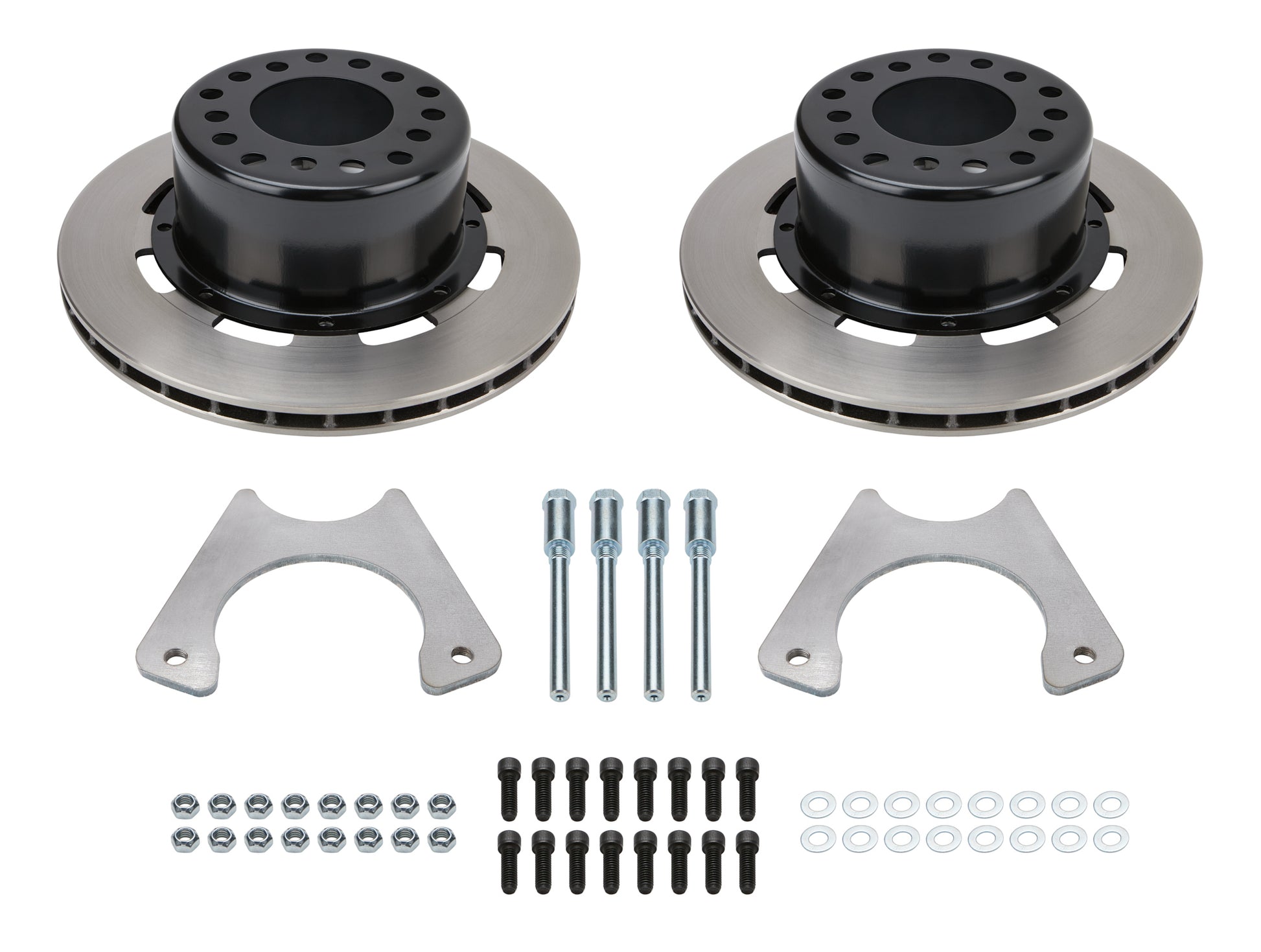 Allstar Performance Brake System - Rear - GM Metric - 1 Piston Caliper - 11.750 in Plain Iron Rotor - Offset Hat - 3