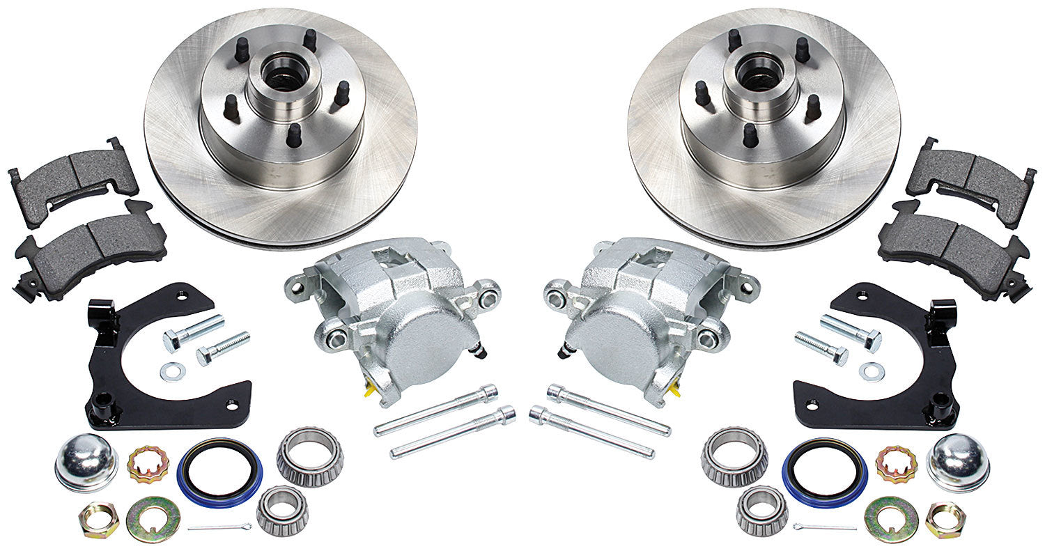 Allstar Performance Brake System - Front - GM Metric - 1 Piston Caliper - 11.000 in Plain Iron Rotor - Offset Hub -