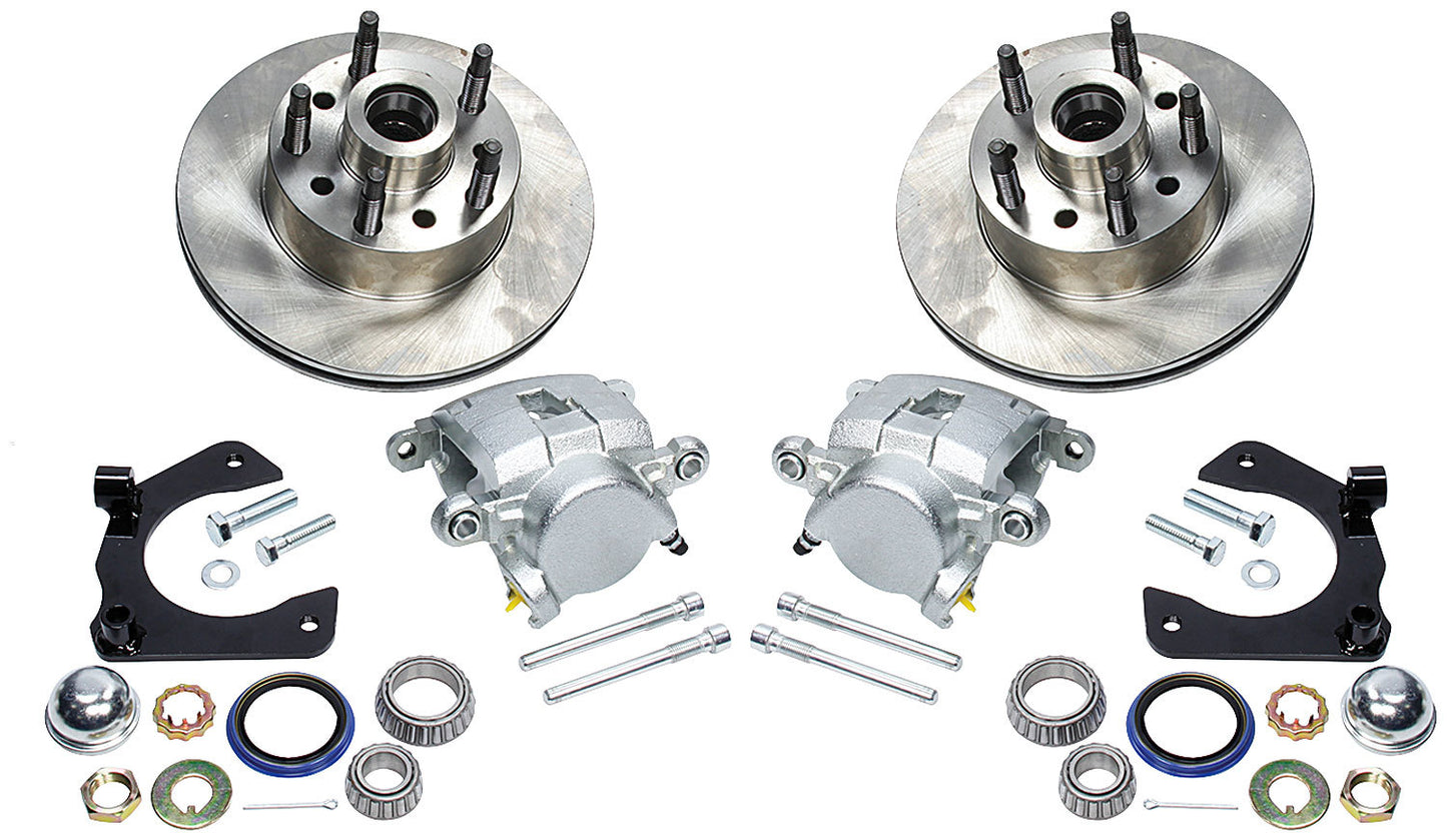 Allstar Performance Brake System - Front - GM Metric - 1 Piston Caliper - 11.000 in Plain Iron Rotor - Offset Hub -