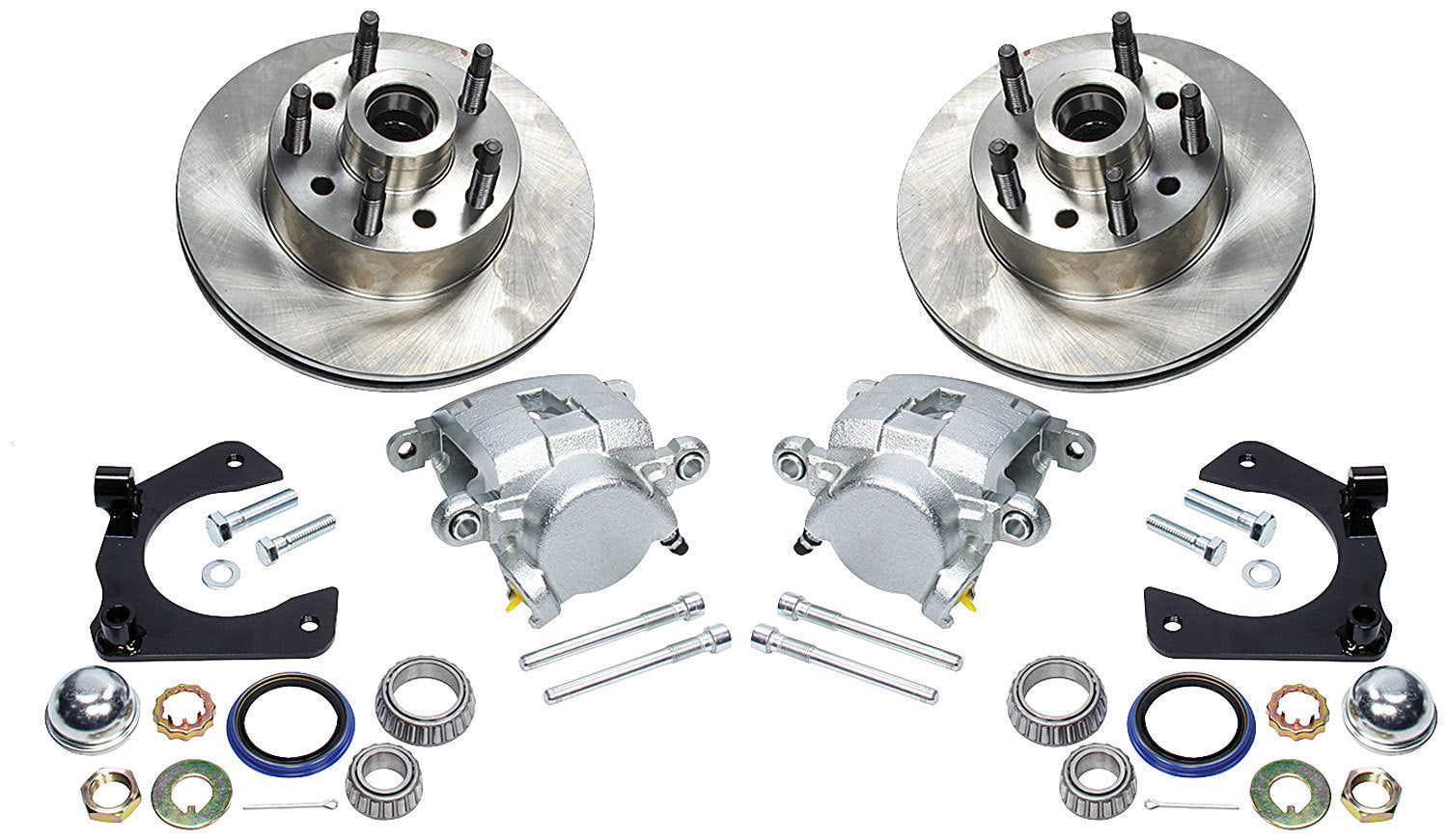 Allstar Performance Brake System - Front - GM Metric - 1 Piston Caliper - 11.000 in Plain Iron Rotor - Offset Hub -