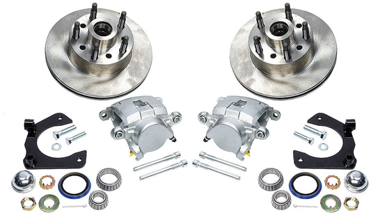 Allstar Performance Brake System - Front - GM Metric - 1 Piston Caliper - 11.000 in Plain Iron Rotor - Offset Hub -