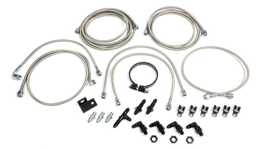 Allstar Performance Brake Line Kit - 3 AN Hose - 4 AN Ends - Fittings / Installation Hardware - Braided Stainless -