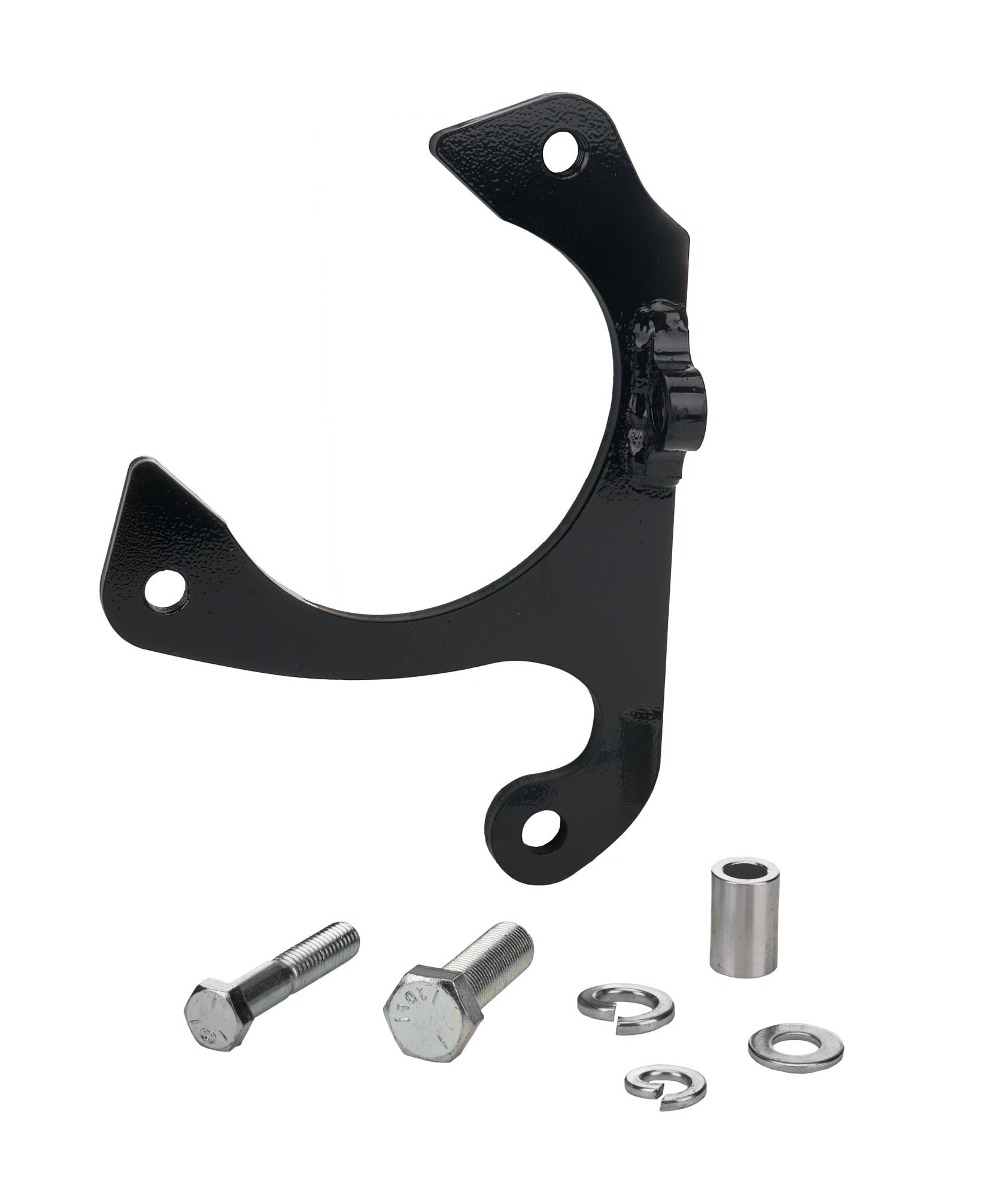 Allstar Performance Brake Caliper Bracket - Front - Driver Side Mount - Steel - Black Powder Coat - Hybrid Rotor - GM