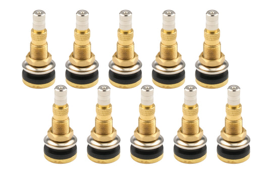Allstar Performance Valve Stem - Fast-Flow - Bolt On - 5/8 in Rim Hole - Brass - Natural - Set of 10
