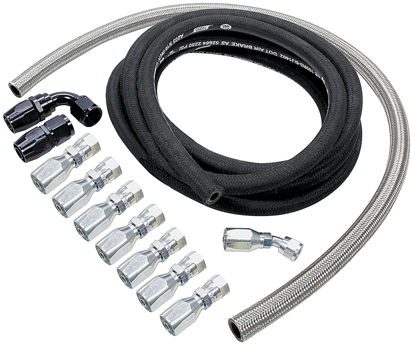 Allstar Performance Power Steering Hose Kit - Hose Ends - Rubber Hose - Rack And Pinion Steering - Kit
