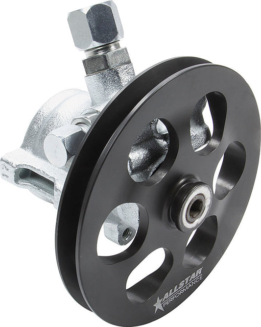 Allstar Performance Power Steering Pump - GM Type 2 - 3 gpm - 1300 psi - V-Belt Pulley - Steel - Zinc - Each