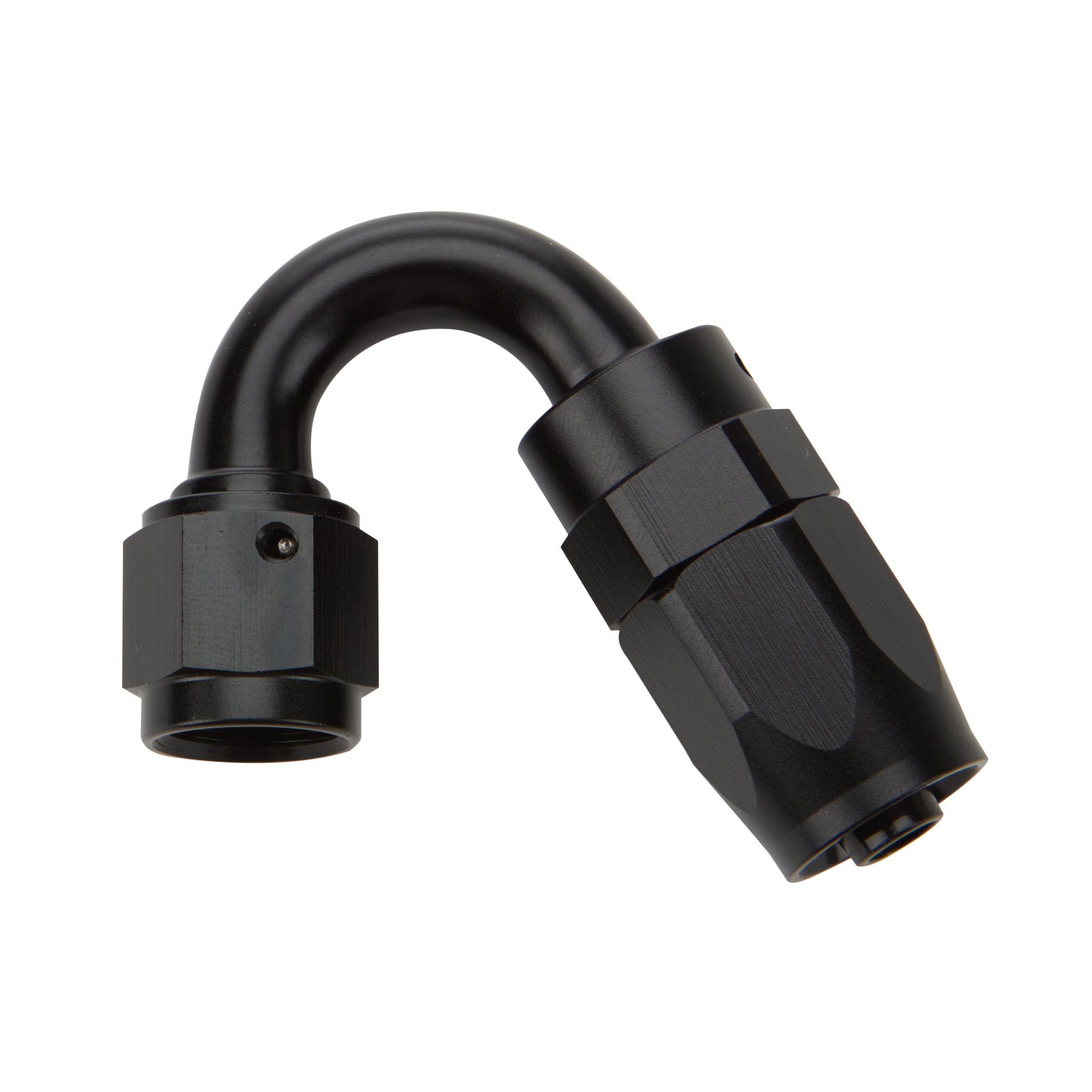 Allstar Performance Fitting - Hose End - 150 Degree - 16 AN Hose to 16 AN Female Swivel - Aluminum - Black Anodized -