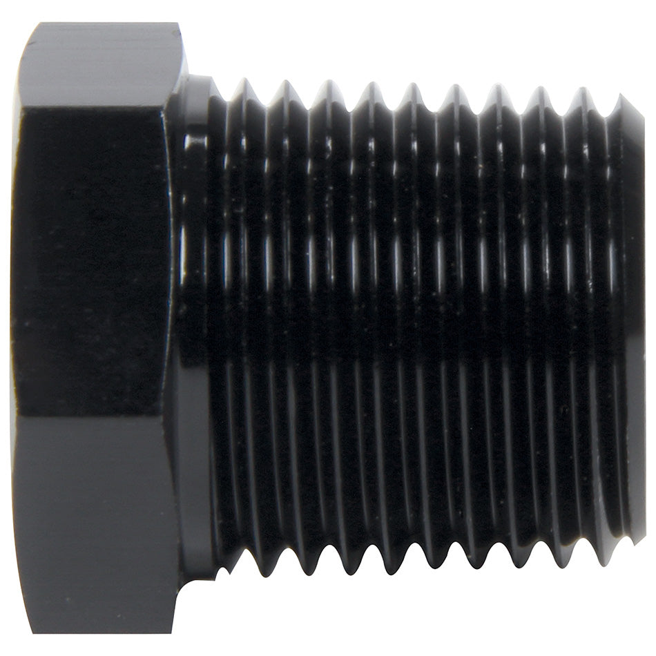 Allstar Performance Fitting - Plug - 1/4 in NPT - Hex Head - Aluminum - Black Anodized - Each