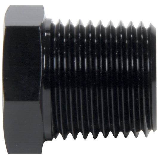 Allstar Performance Fitting - Plug - 1/4 in NPT - Hex Head - Aluminum - Black Anodized - Each