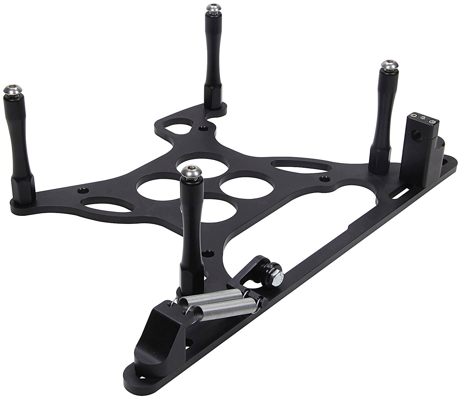 Allstar Performance Scoop Tray Mount - Hardware Included - Aluminum - Black Anodized - Square Bore Carburetors - Each