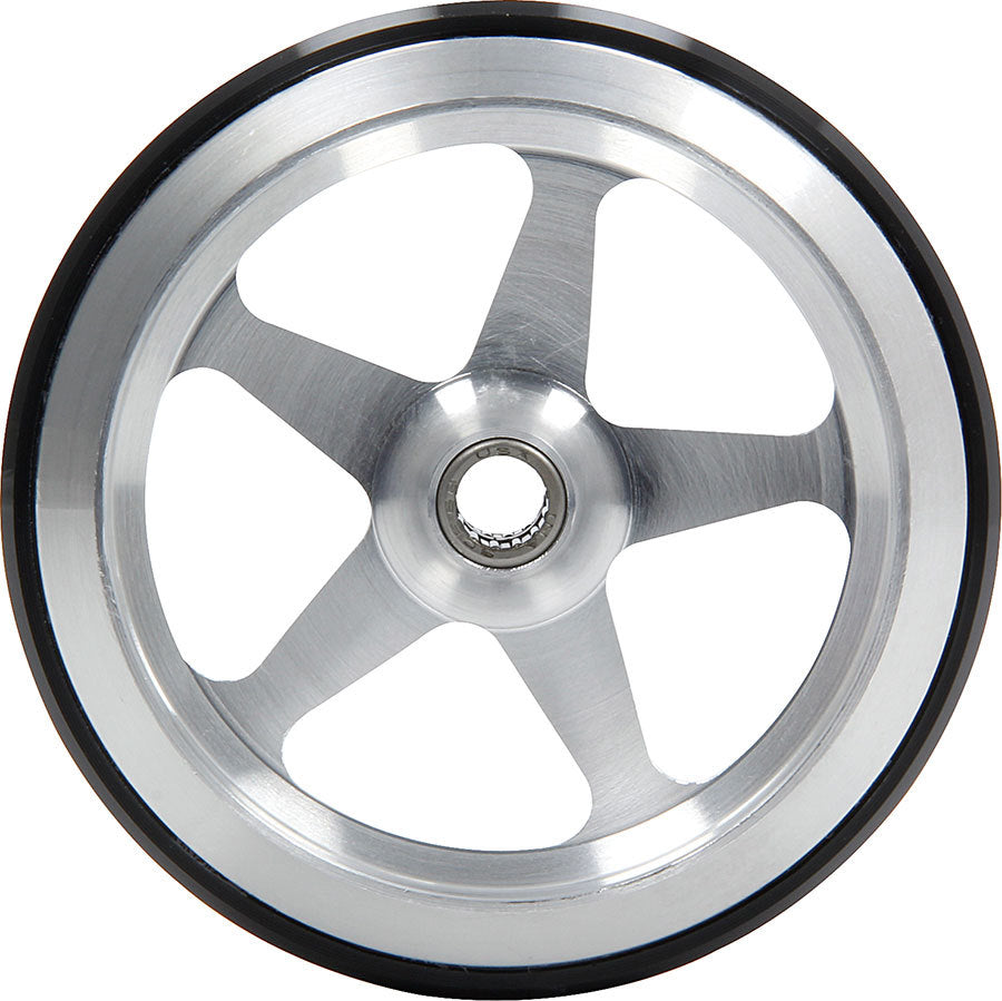 Allstar Performance Wheelie Bar Wheel - 5 Spoke - 3/8 in Hole - Bearing Included - Aluminum / Polyurethane - Each