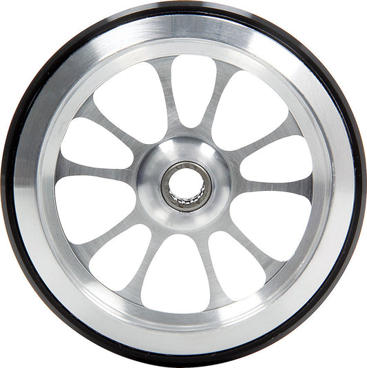 Allstar Performance Wheelie Bar Wheel - 10 Spoke - 3/8 in Hole - Bearing Included - Aluminum / Polyurethane - Each