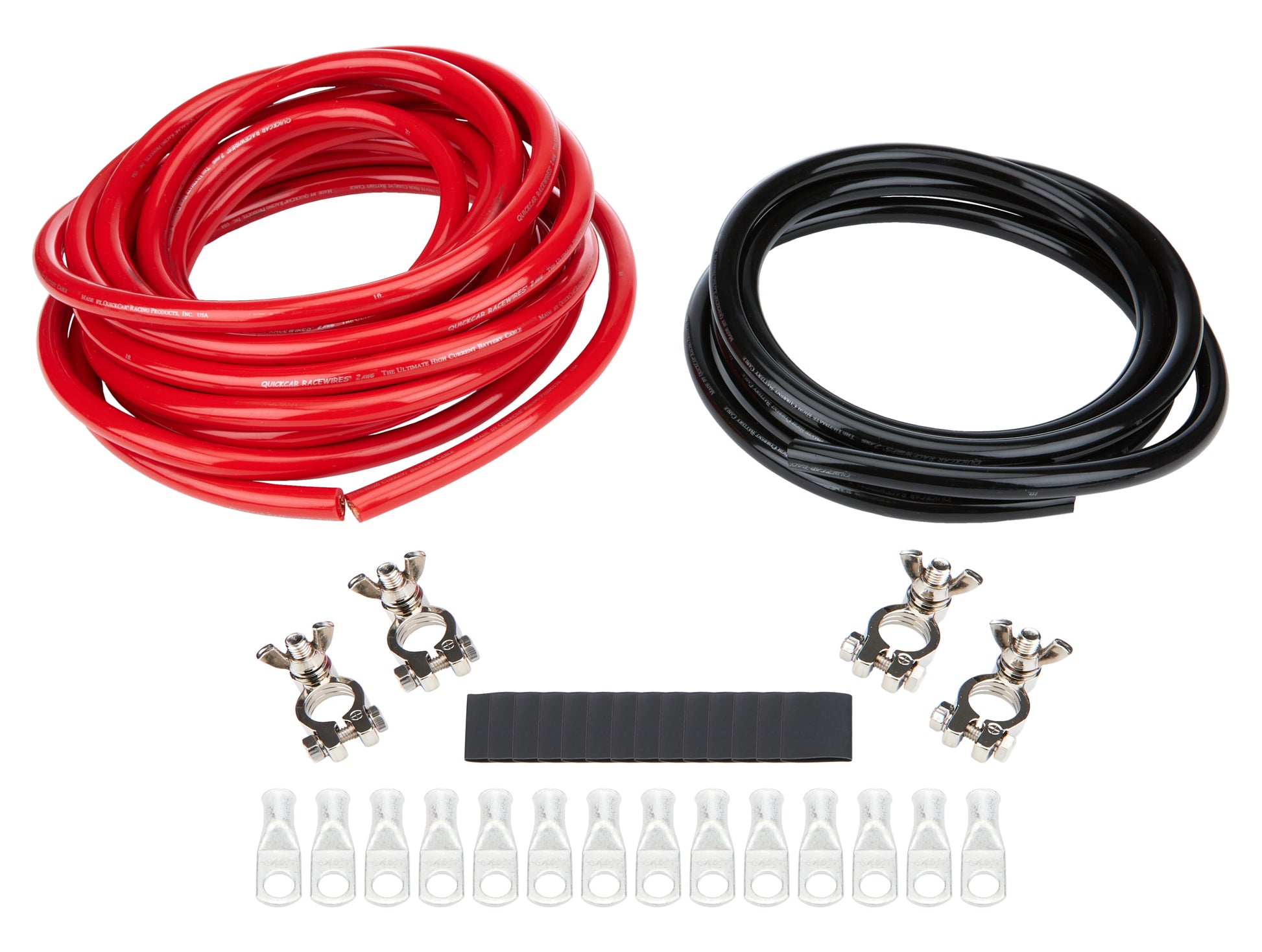 Allstar Performance Battery Cable Kit - 2 Gauge - Dual Top Mount Battery Terminals - Terminals / Heat Shrink Included