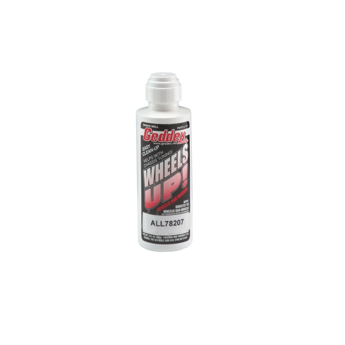 Allstar Performance Wheelie Bar Marker - Wheels Up - Chalk - White - 3 oz Bottle / Applicator - Each