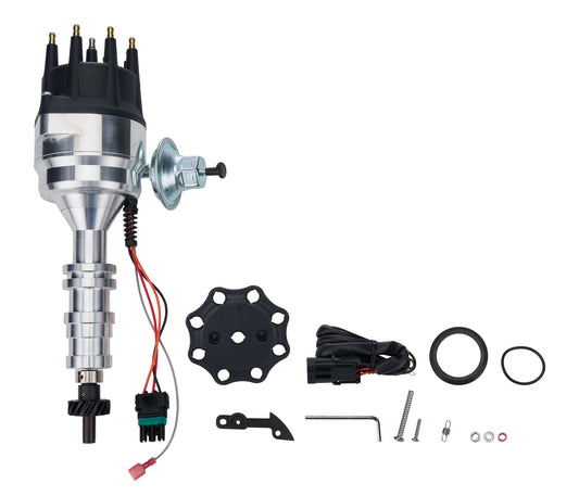 Allstar Performance Distributor - Magnetic Pickup - Vacuum Advance - HEI Style Terminal - Rev Limiter - Black - Ford